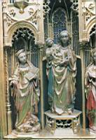 Saint Galmier - Eglise - Vierge du tryptique et Sainte Catherine qui foule a ses pieds l'heretique